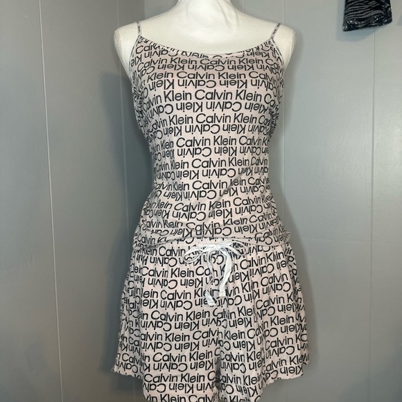 Calvin Klein Logo Print Lounge Set – Tank & Shorts, Size XL - Picture 4 of 8